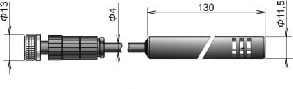 DIGIH/M, 微型数字式温湿度探针, 5米