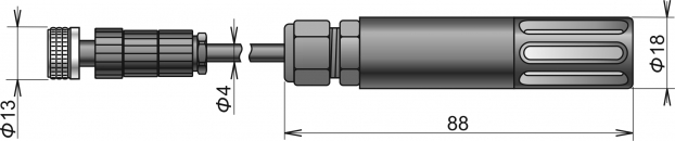 DIGIL/M-1, 数字式温湿度探针, 1米