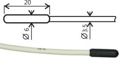 Pt1000TR160/0, 温度探针, 20米,无连接器