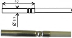Pt1000TGL40/E,温度探针, 1米,带ELKA连接器